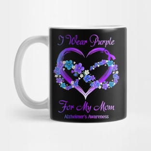 Womens I wear purple for my mom Alzheimers awareness Mug